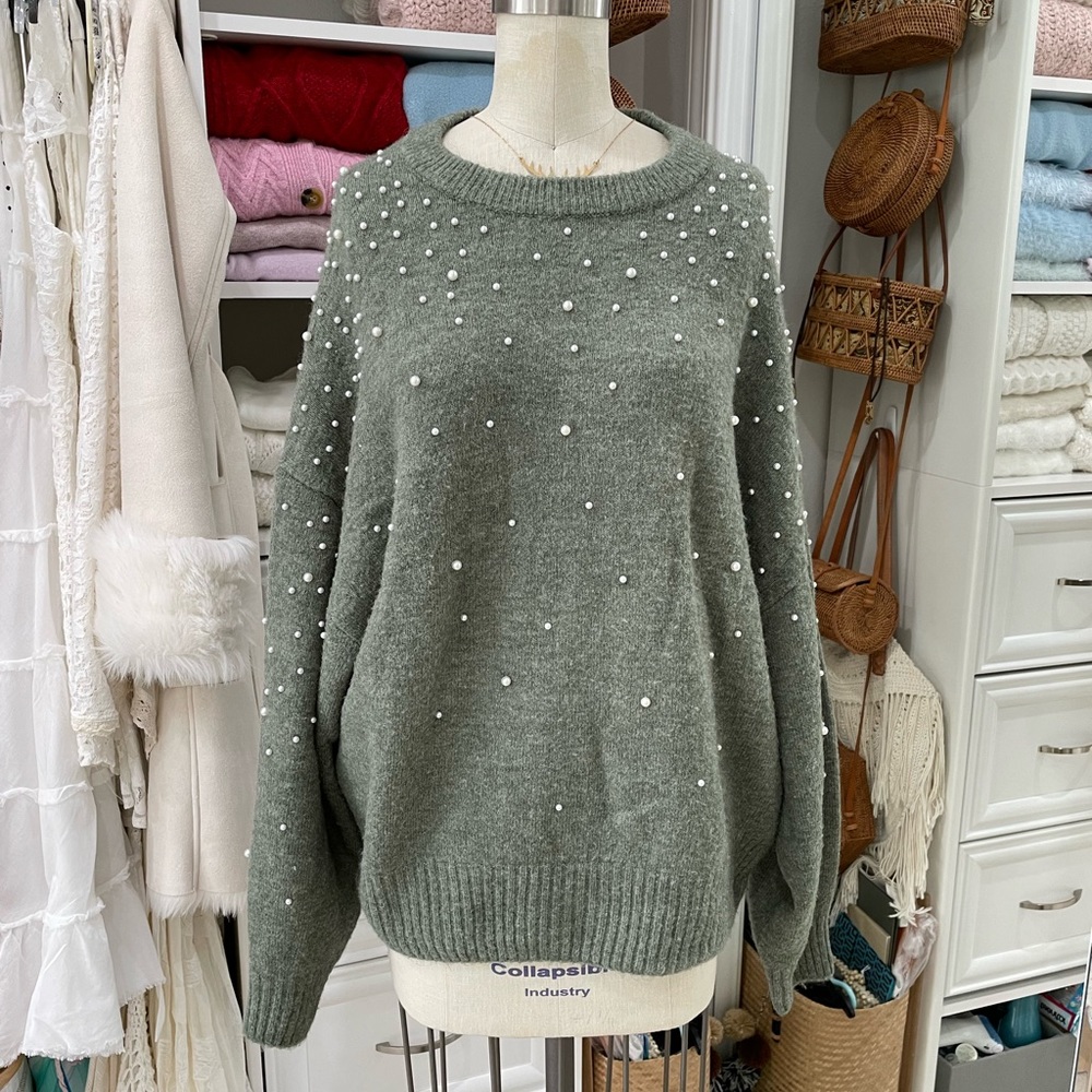 Pearl Sweater in Navy Green